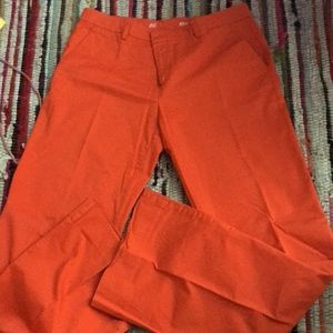 Orange wide leg trousers